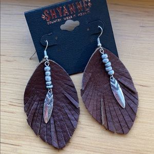 Shyanne brown feather earrings